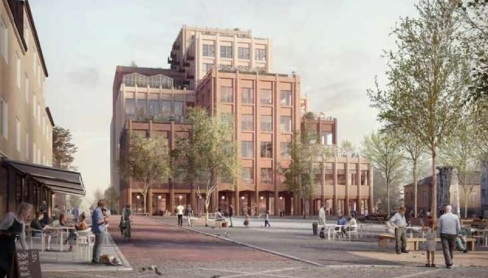 Pausat. Förslag på hur ett nytt hus i Enköpings centrum skulle kunna se ut. Pausat. Förslag på hur ett nytt hus i Enköpings centrum skulle kunna se ut.