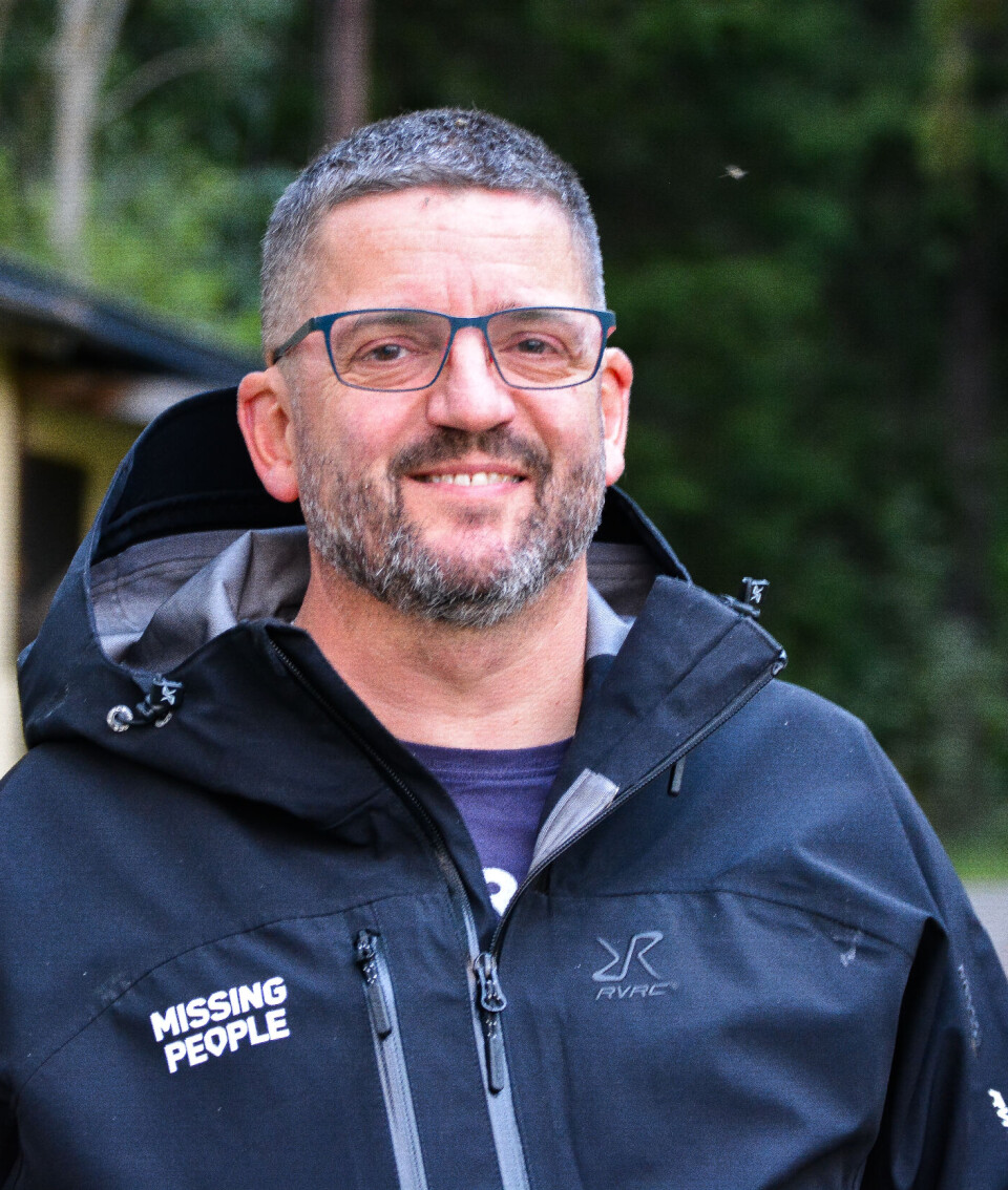 Ansvarig. Rolf Schrötter är hundansvarig på Missing People region Västmanland.