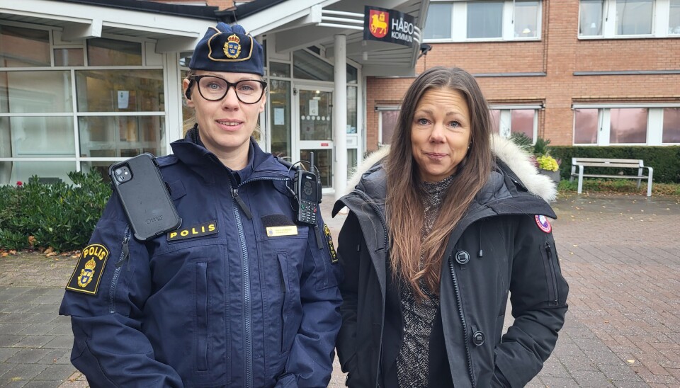 Viktigt samarbete Malin Persson, kommunpolis, och Malin Bergman Solming, ordförande i Företagarna Håbo jobbar tillsammans för att förebygga och bekämpa våld i nära relationer. Viktigt samarbete Malin Persson, kommunpolis, och Malin Bergman Solming, ordförande i Företagarna Håbo jobbar tillsammans för att förebygga och bekämpa våld i nära relationer.