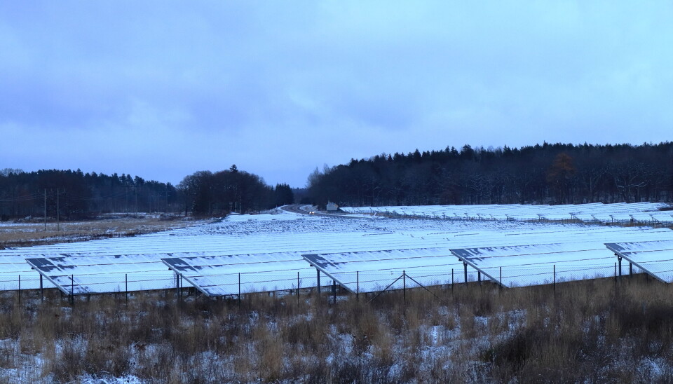 På gång. Bilden visar en solcellspark i Strängnäs. På gång. Bilden visar en solcellspark i Strängnäs.