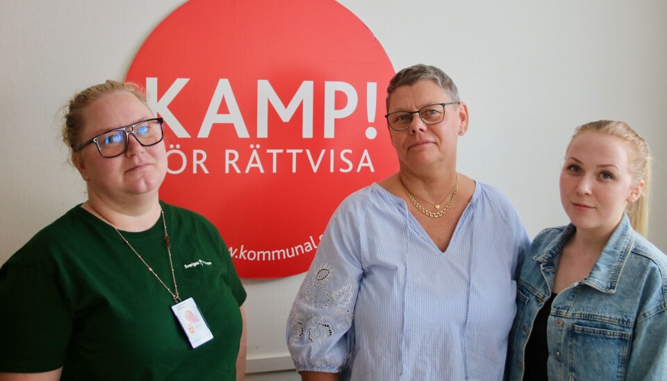 Fackliga. Hannelore Bryttmar, Sveriges Lärare med Majlene Westerberg och Måna Björnson, Kommunal. Fackliga. Hannelore Bryttmar, Sveriges Lärare med Majlene Westerberg och Måna Björnson, Kommunal.