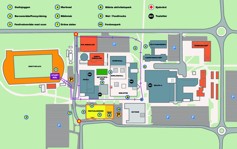 Karta över festivalområdet 2024.