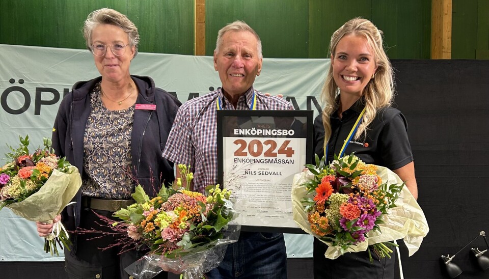 De tre finalisterna till Årets Enköpingsbo: från vänster Ulrika Möller, Nils Sedvall (vinnare) och Lisa Alvemark.