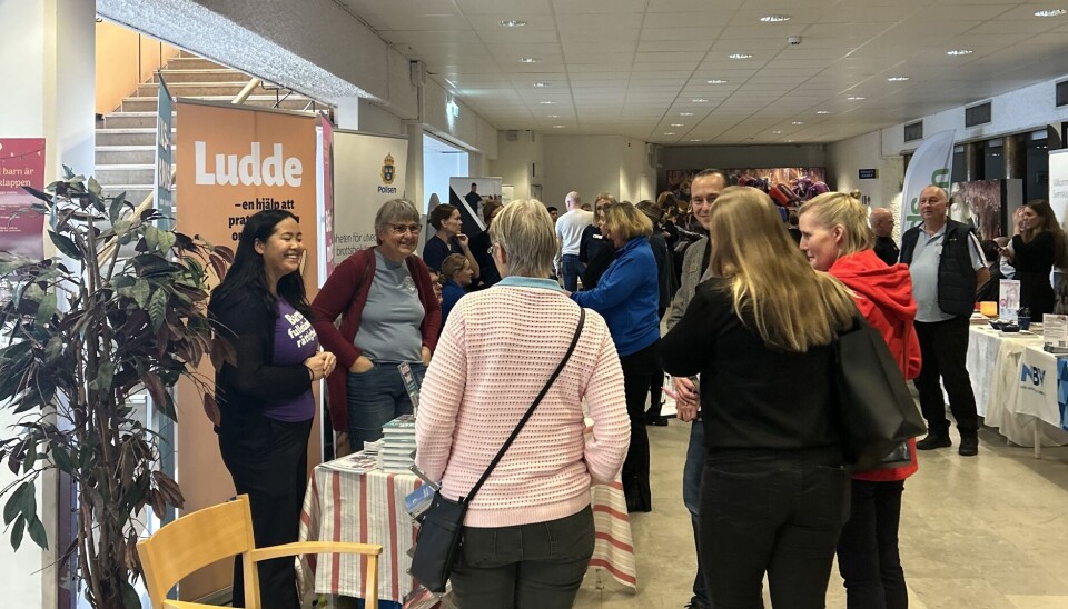 En viktig del av Maias verksamhet är erfarenhetsutbyte och att sprida kunskap. Det görs bland annat här på en minimässan på Joar Blå som är öppen för alla att besöka.