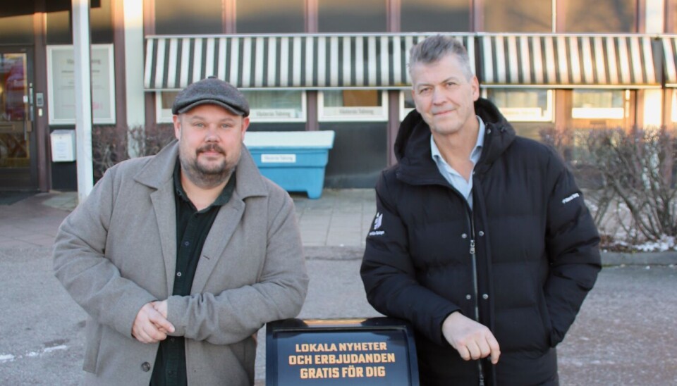 Nya distributionstider. Ena Håbo-Tidningens chefredaktör och ansvarige utgivare Jonas Edberg och vd Peter Alexandersson.