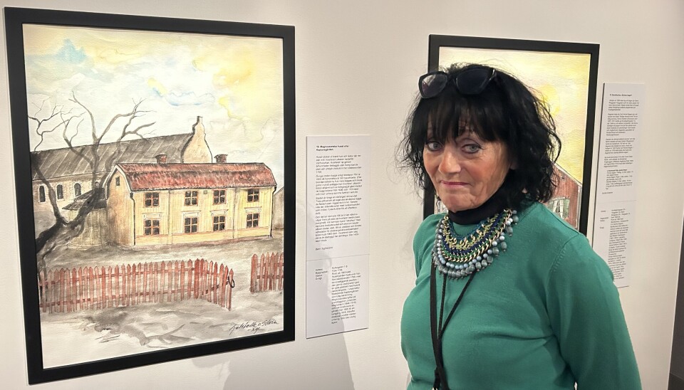 Historisk konst. Gabriella von Schrowe vill påminna den nya genrationen om det gamla Enköping.