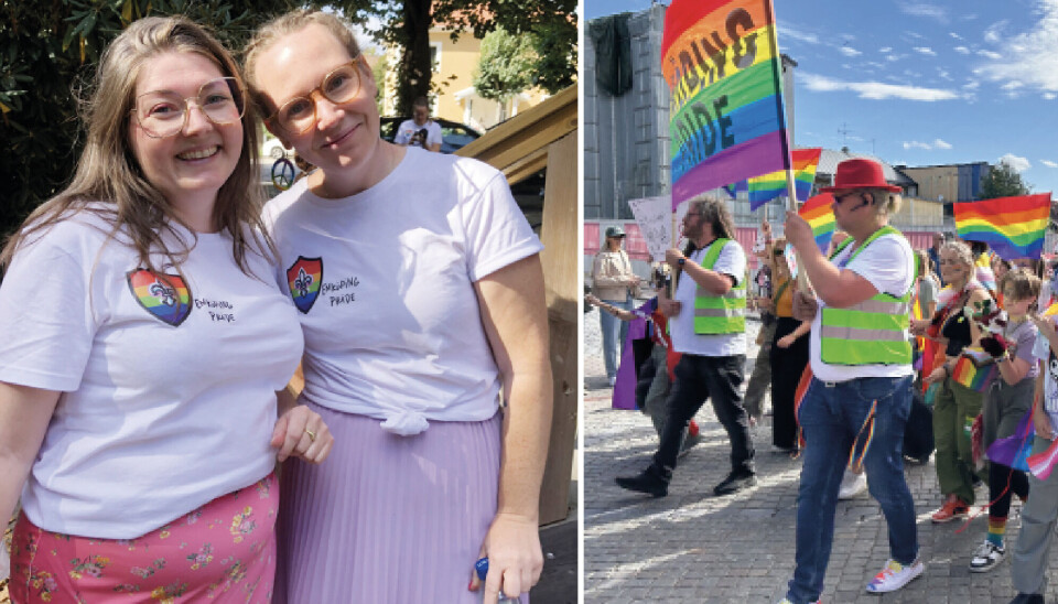 Ny Pridefest. Teresa Haake och Amelia Königsson arrangerar Enköping Pride. Till höger från premiär-paraden förra sensommaren.