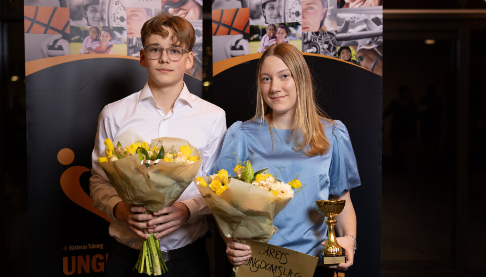 Årets ungdomslag. Simon Jonsson och Astrid Eriksson.