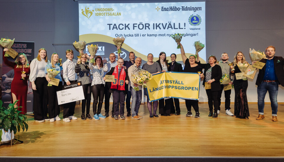 Glada vinnare på Ungdomsidrottsgalan på Kompassen.