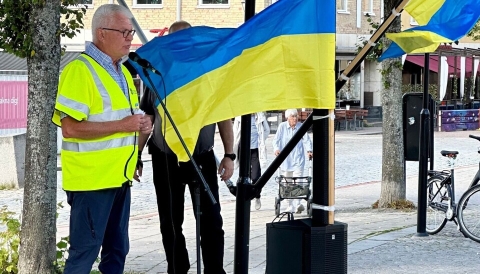 Mats Alvemark på ett av Måndagsrörelsens möten.