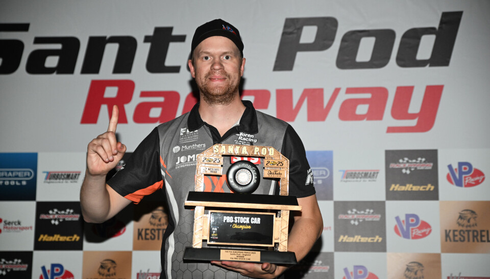 EM-vinnare. Håboföraren Robin Norén tog EM-guld i FIA European Pro Stock Championship 2025.