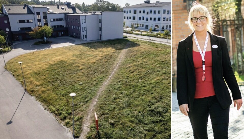 Pausar bygge. Riksbyggen pausar bygget av bostadsrätter på Älvdansen, på hörnet av Idunvägen och Frejas Allé. Bilden till höger: Catarina Tenor, sälj- och marknadsansvarig för Bergslagen på Riksbyggen.